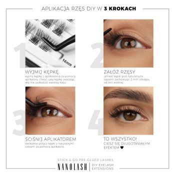 Akcesoria do makijażu DIY Eyelash Extensions Stick & Go Pre-Glued Lashes Innocent Black 77 g