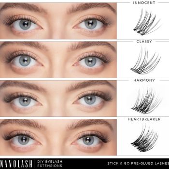 Akcesoria do makijażu DIY Eyelash Extensions Stick & Go Pre-Glued Lashes Innocent Black 77 g