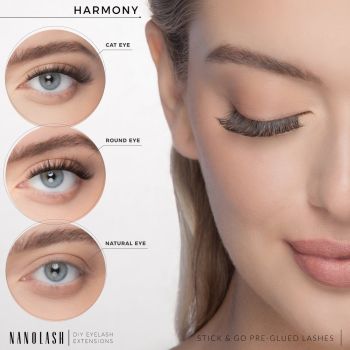 Akcesoria do makijażu DIY Eyelash Extensions Stick & Go Pre-Glued Lashes Harmony Black 77 g