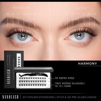 Akcesoria do makijażu DIY Eyelash Extensions Stick & Go Pre-Glued Lashes Harmony Black 77 g