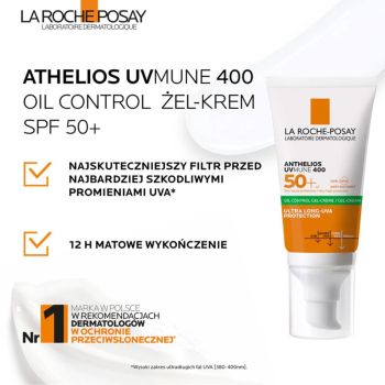 Ochrona SPF Anthelios Anti-Shine Dry Touch Gel-Cream SPF50+ 50 ml