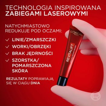Kremy pod oczy Revitalift Laser Eye Bag Instant Erase 15 ml