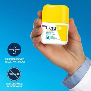 Kremy na dzień Nawilżający fluid przeciwsłoneczny do normalnej i suchej skóry SPF 50 50 ml
