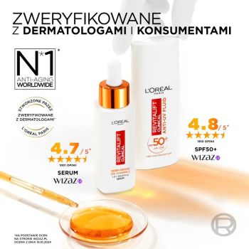 Kremy na dzień Revitalift Clinical Anti-UV Fluid SPF 50+ 50 ml