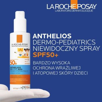 Spraye i mgiełki do opalania Anthelios D-Ped UVMune 400 SPF 50+ Invisible Spray 200 ml