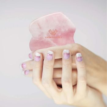 Akcesoria do masażu twarzy Rose Quartz Contour Gua Sha Plate 