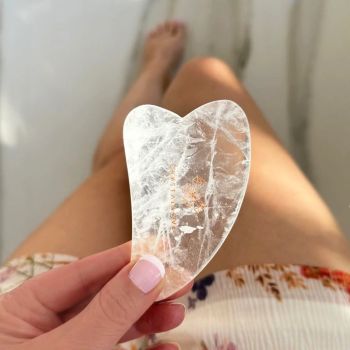 Akcesoria do masażu twarzy Płytka do masażu twarzy Gua Sha z kryształu górskiego 