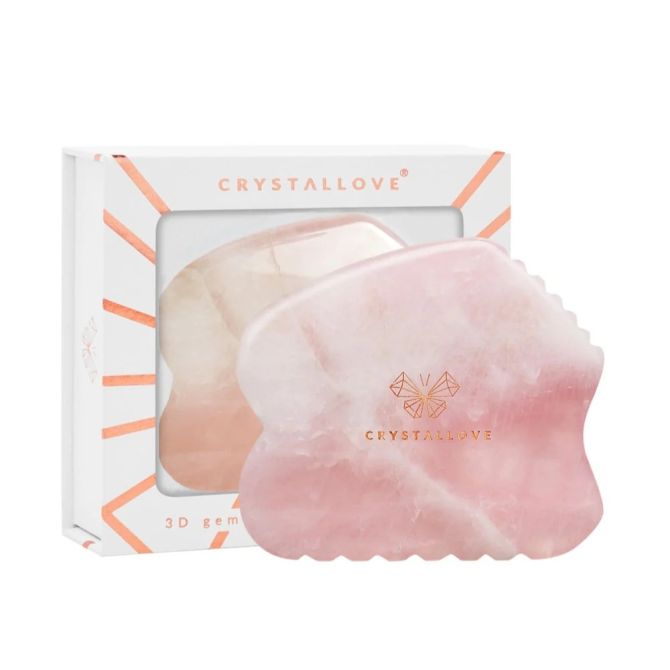Akcesoria do masażu twarzy Rose Quartz Contour Gua Sha Plate 