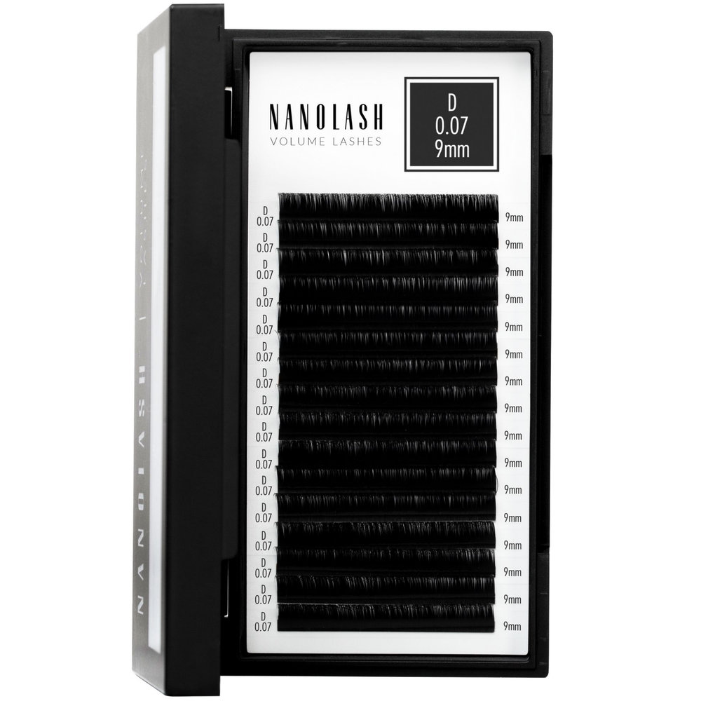 Nanolash Volume Lashes 0.07 D 9mm Sztuczne rzęsy do przedłużania metodą objętościową 0.07 D 9mm 55g