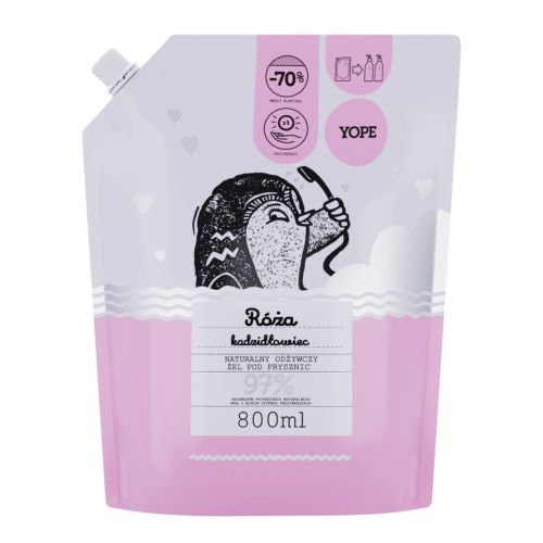 Żele i pianki pod prysznic Naturalny żel pod prysznic Róża i Kadzidłowiec Refill Uzupełnienie 800 ml