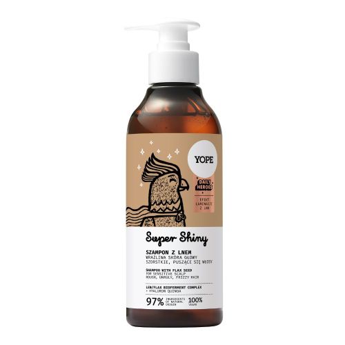 Szampony do włosów Daily Heroes Super Shiny Szampon do włosów z lnem 300 ml