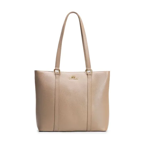 Torby Elegancka torebka Shopper Beżowa Beżowy