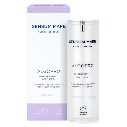 Kremy na noc ALGOPRO R Wysoce skoncentrowane serum regenerująco-korygujące z Retinalem 0,16% i kompleksem fosfo-ceramidowym - 29 składników aktywnych 30 ml