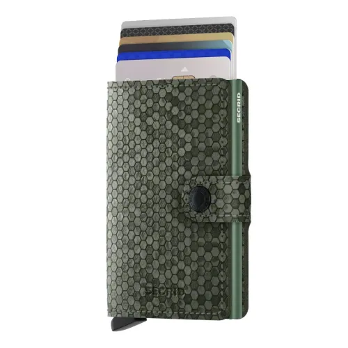 Portfele Miniwallet Hexagon Green Green