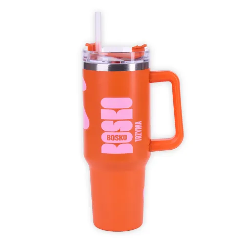 Kubki termiczne Kubek termiczny ze słomką Pomarańczowy 890 ml