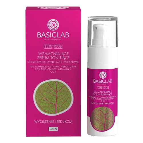 Serum do twarzy Wzmacniające serum tonujące do skóry naczynkowej i wrażliwej, 15% kompleksu czynnika wzrostu EGF, 1% pochodnych witaminy K, CICA, Peptyd wyciszający, Wyciszenie i Redukcja 30 ml