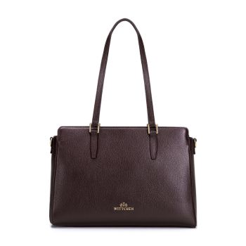 TRAVEL Shopperka z regulowanym paskiem Ciemny brąz Ciemny Brąz