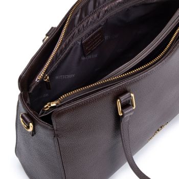 TRAVEL Shopperka z regulowanym paskiem Ciemny brąz Ciemny Brąz