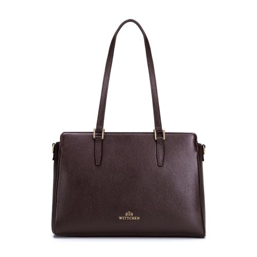 TRAVEL Shopperka z regulowanym paskiem Ciemny brąz Ciemny Brąz