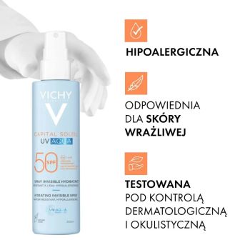 Spraye i mgiełki do opalania Capital Soleil UV-Aqua Spray Invisible Hydratant SPF 50 200 ml