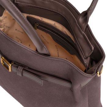 TRAVEL Shopperka damska z ozdobnym paskiem Ciemny brąz Ciemny Brąz