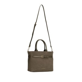 TRAVEL Shopperka damska z ozdobnym paskiem Khaki Khaki