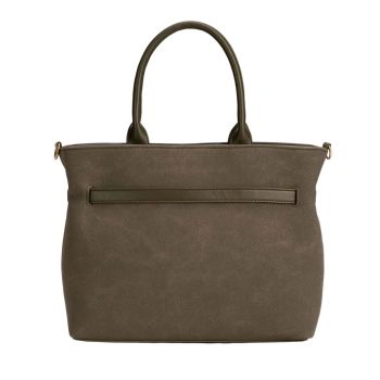 TRAVEL Shopperka damska z ozdobnym paskiem Khaki Khaki