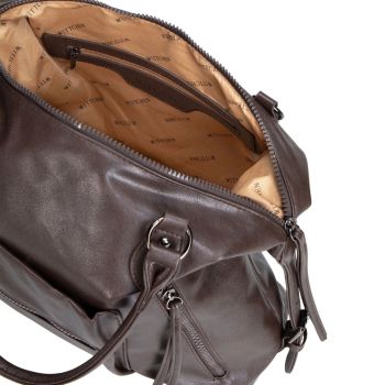 TRAVEL Damska shopperka z ozdobnymi chwostami Brązowa Brązowy