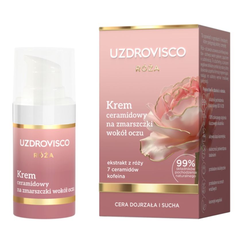Kremy pod oczy RÓŻA Krem ceramidowy na zmarszczki wokół oczu 15 ml